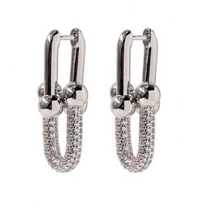 Link Earrings U Shape Gold Plated